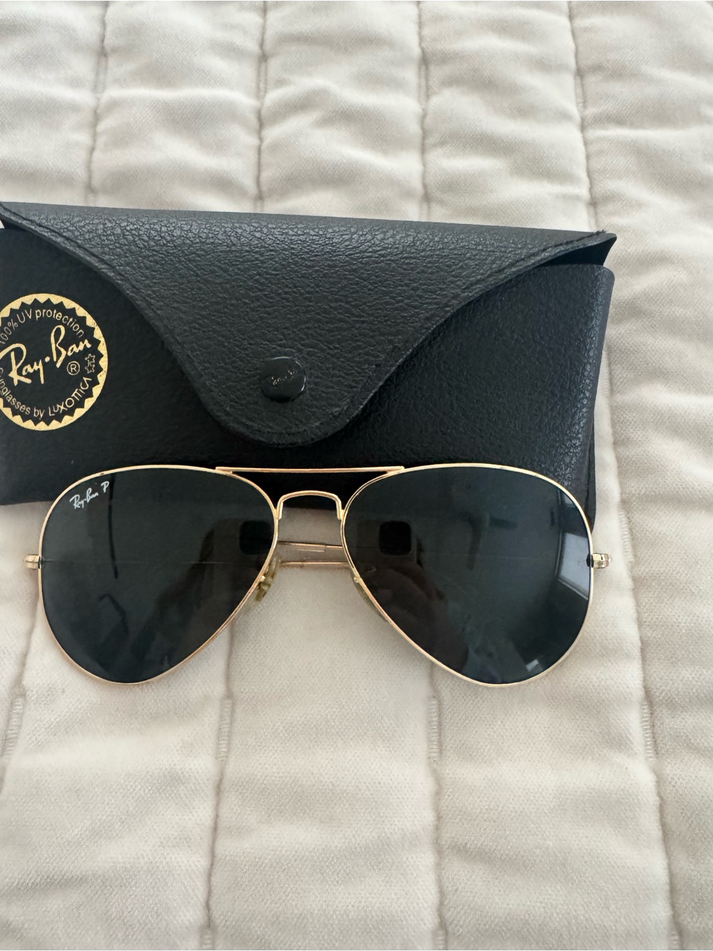 Ray-Ban Black Sunglasses With Gold Metal